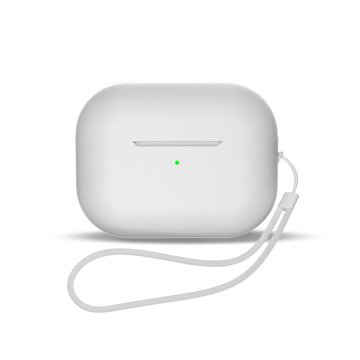 HURTEL Silikonska torbica za slušalke AirPods 3 + trak za zapestje, bela