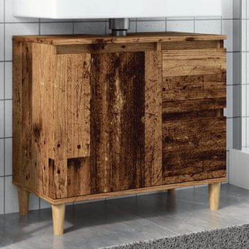 Vidaxl vidaXL Omarica za umivalnik, starinski les, 65x33x60 cm