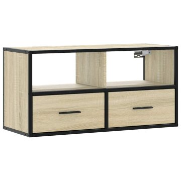 Vidaxl TV omarica sonoma hrast 80x31x39,5 cm inženirski les in kovina