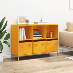 Vidaxl Komoda gorčično rumena 101,5x39x73,5 cm hladno valjano jeklo
