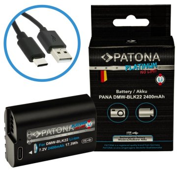 PATONA baterija za Panasonic DMW-BLK22 2400mAh Li-Ion Platinum USB-C polnjenje