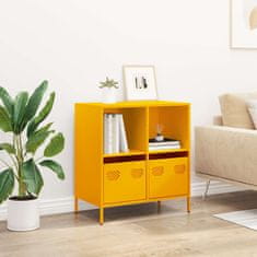 Vidaxl Komoda gorčično rumena 68x39x73,5 cm hladno valjano jeklo
