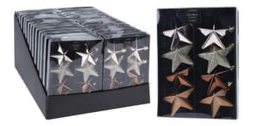 Božični okrasek STAR 6,5cm HN,ZL,WED mix (8 kosov)