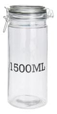 Hermetični kozarec 1500ml steklo. z zaskočnim zapiranjem, s potiskom