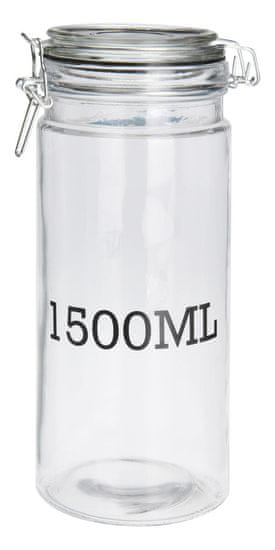 Hermetični kozarec 1500ml steklo. z zaskočnim zapiranjem, s potiskom