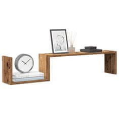 shumee vidaXL Stenske police 2 kosa starega lesa 100x15x20 cm inženirski les