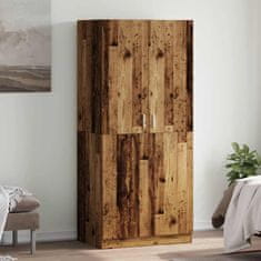 shumee vidaXL Garderobna omara Old Wood 90x52x200 cm Inženirski les