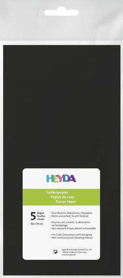 HEYDA Svileni papir 50 x 70 cm - črn 5 kosov
