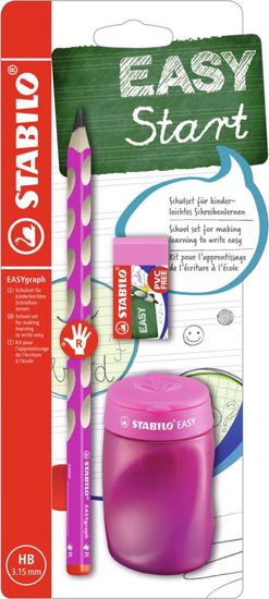 Stabilo EASYgraph Šolski komplet za desničarje roza barve