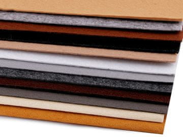 Tkanina dekorativni filc / filc 20x30 cm - mešanica narave (12 kosov)