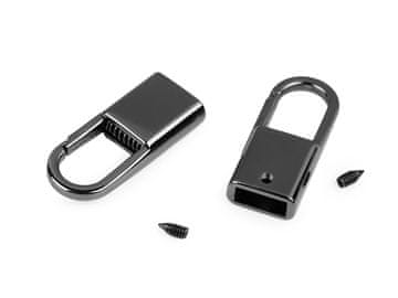 Kovinski zaključek s karabinom širine 9 mm - črn nikelj (2 kosa)