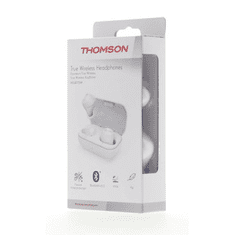 Thomson slušalke Bluetooth WEAR7701, brezžične, polnilno ohišje, bele