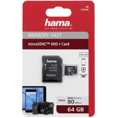 Hama microSDXC 64 GB Class 10 UHS-I 80 MB/s + adapter/mobilni telefon