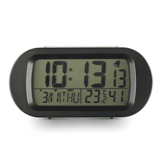 Hama Everyday, digitalna budilka, z datumom, temperaturo in vlažnostjo, z baterijami, črna