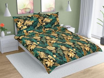 Bombažna posteljnina - 140x200, 70x90 cm - Monstera