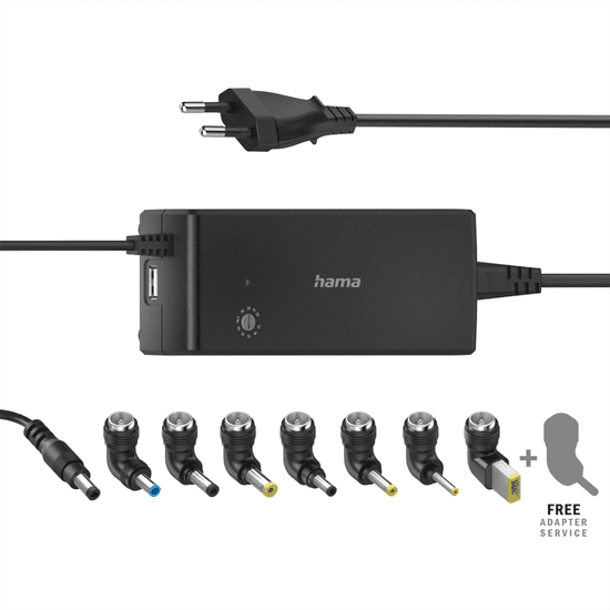 Hama univerzalni napajalnik za prenosni računalnik, 12-22 V, 90 W