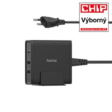Hama hitri namizni polnilnik USB, 1x USB-C, 2x USB-A, PD 65 W