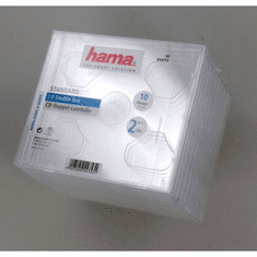 Hama CD Dvojna škatla, standardna škatla za 2 CD/DVD-ja, prozorna, pakiranje po 10 kosov (cena za pakiranje)