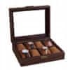 Korbi Organizator škatlica za ure in nakit, rjava škatlica za 8 kosov, G32