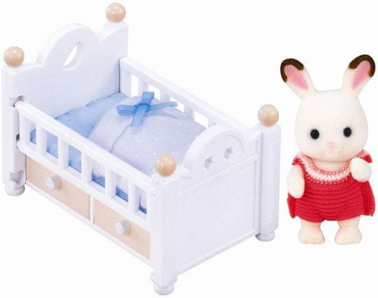 Sylvanian Families Pohištvo "čokoladni" zajčki" - zajček v otroški posteljici