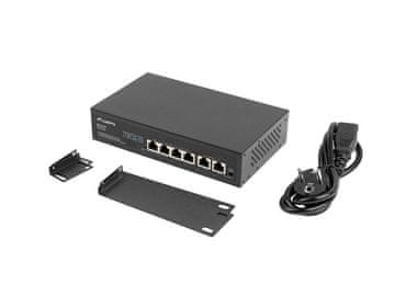 Lanberg 6-port switch (4xPoE+ 60W, 2xUplink Fast Ethernet)