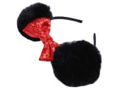 Disney Črn trak za lase s cofki Minnie Mouse Disney 