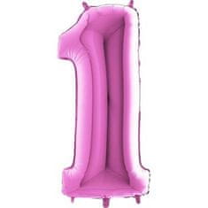 Grabo Napihljiv balon številka 1 roza 102cm ekstra velik -