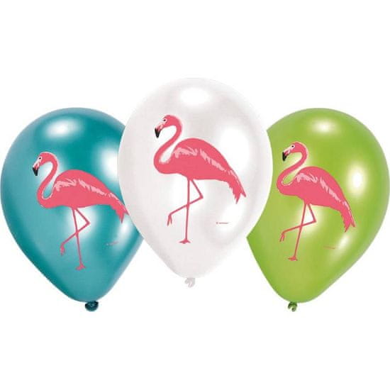 Amscan Lateks balon 6 kosov flamingo 27,5cm -