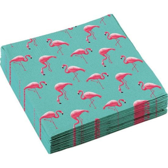 Amscan Papirnati prtički Flamingo 33 x 33 cm, 20 kosov