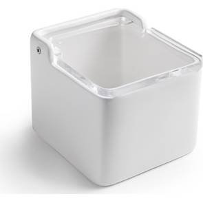 Ibili Bela keramična posoda za sol s plastičnim pokrovom -