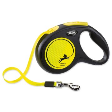 Croci Pas Flexi Leash Neon M 5m črno-rumene barve