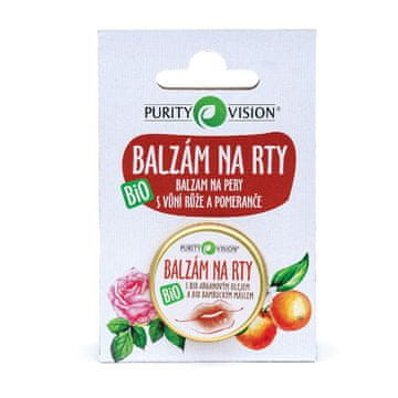 Purity Vision Organski balzam za ustnice z vonjem vrtnice in pomaranče 12 ml