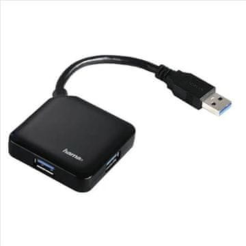 Hama Koncentrator USB USB 3.0 do 4x USB 3.0, črn