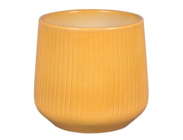 Prevleka za cvetlični lonec STRIPS VERTIKAL keramika sijajna d14x13cm, oranžna