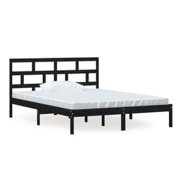 Vidaxl Posteljni okvir črn 150x200 cm trden les