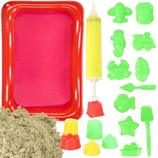 shumee Kinetični pesek v škatli, 2kg, bež kalupi