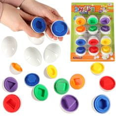WOWO Uganka Egg Sorter Puzzle - Izobraževalna sestavljanka Egg Sorter Puzzle - 6 kosov, se ujema z oblikami in barvami