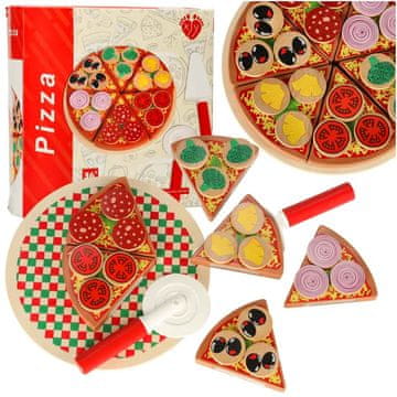 WOWO Pizza Igralni set - Lesen Pizza Igralni set z dodatki 20 cm