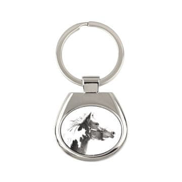 Artdog American Paint Horse - obesek za ključe s konjem, obesek za ključe s potiskom, personalizirana oznaka Art-Dog