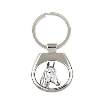 Artdog American Warmblood - obesek za ključe s konjem, obesek za ključe s tiskom, personalizirana oznaka Art-Dog