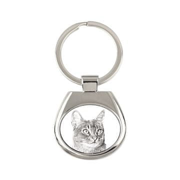 Artdog Abyssinian - obesek za ključe z mačko, obesek za ključe s tiskom, personalizirana etiketa Art-Dog