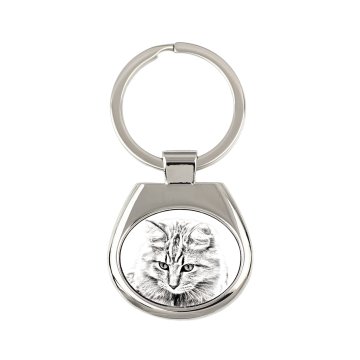 Artdog American Bobtail - obesek za ključe z mačko, obesek za ključe s tiskom, personalizirana oznaka Art-Dog