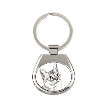 Artdog Singapura - obesek za ključe z mačko, obesek za ključe s potiskom, personalizirana oznaka Art-Dog