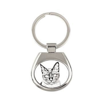 Artdog Tonkinska mačka - obesek za ključe z mačko, obesek za ključe s tiskom, personalizirana oznaka Art-Dog