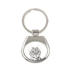 Artdog Toyger cat - obesek za ključe z mačko, obesek za ključe s potiskom, personalizirana oznaka Art-Dog