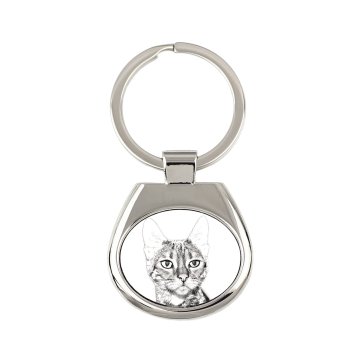 Artdog Toyger cat - obesek za ključe z mačko, obesek za ključe s potiskom, personalizirana oznaka Art-Dog