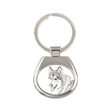 Artdog Aljaški malamut - obesek za ključe s psom, obesek za ključe s potiskom, personalizirana oznaka Art-Dog