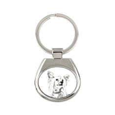 Artdog Kitajski čopasti pes - obesek za ključe s psom, obesek za ključe s potiskom, personalizirana oznaka Art-Dog