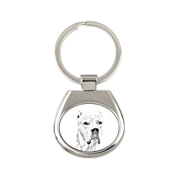 Artdog Argentinska nemška doga, argentinski dogo - obesek za ključe s psom, obesek za ključe s tiskom, personalizirana oznaka znamke Art-Dog