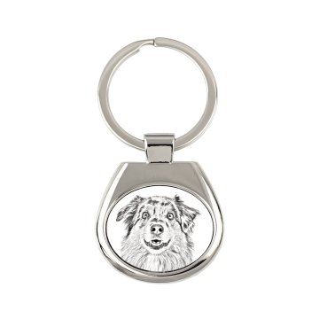 Artdog Avstralski ovčar, Aussie - obesek za ključe s psom, obesek za ključe s tiskom, personalizirana oznaka Art-Dog